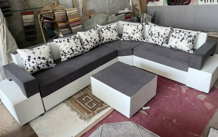 مبل ال دسته دوبل ۷نفره با جلومبلی