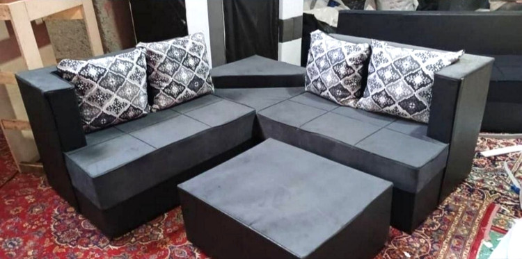 مبل ال کنج دکور ۴ نفره بهمراه جلومبلی